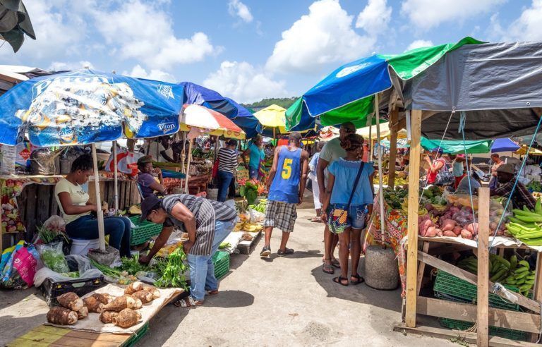 local market with handicrafts