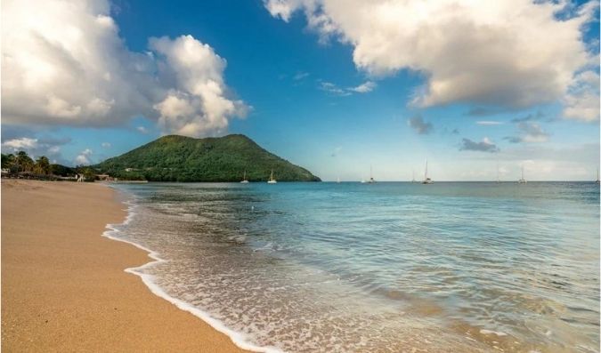 volcanic beach in St Lucia